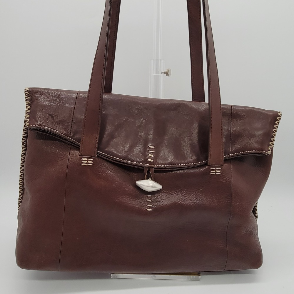 Vintage Bob Timberlake Brown Leather Women's Purse Handbag Shoulder Straps Bag